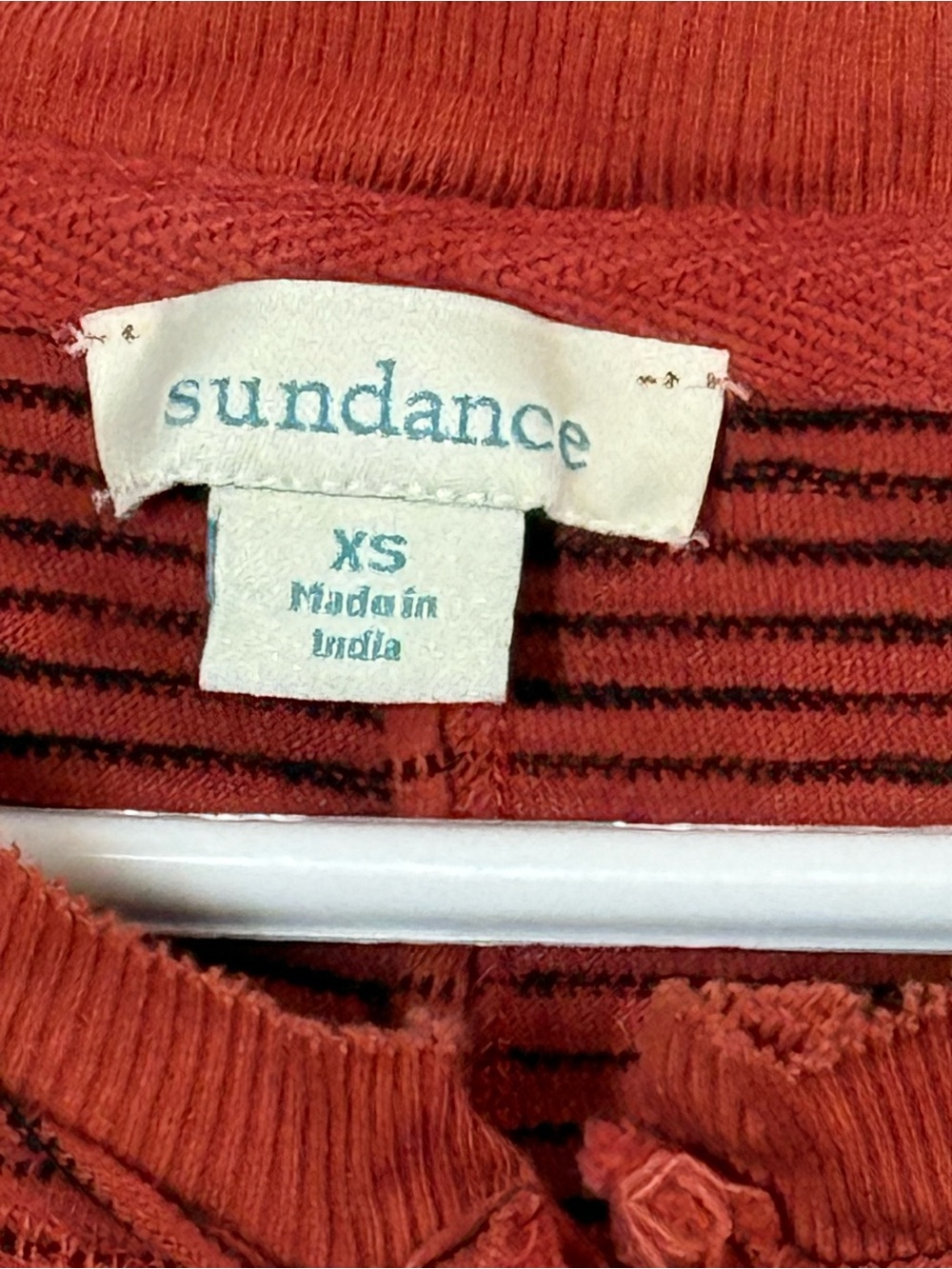Sundance Rust Red Striped Short Sleeve Dress, XS - Picture 2 of 7